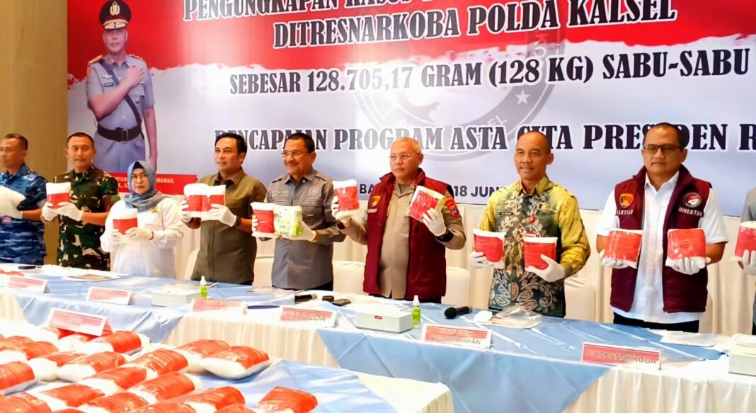 Polda Kalsel Bongkar Jalur Peredaran 128,7 Kg Sabu Diduga Terkait Jaringan Internasional-EnterKal