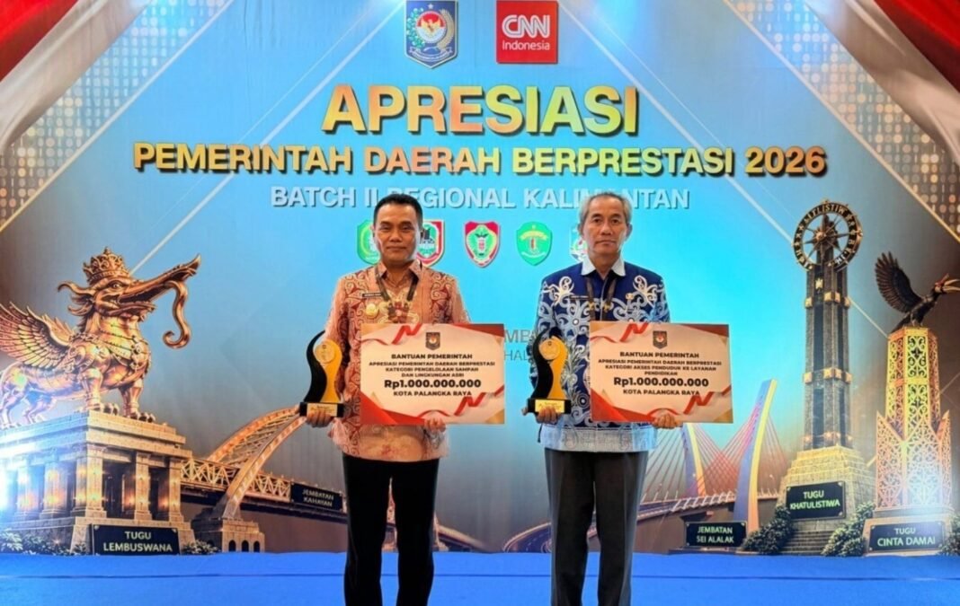Pemko Palangka Raya Raih Dua Penghargaan Kemendagri Regional Kalimantan 2026